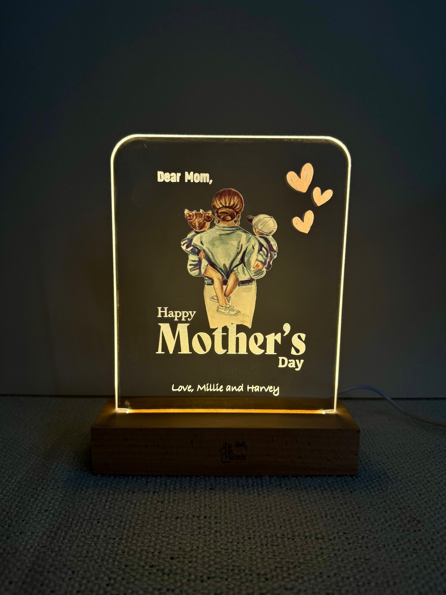 Mom’s Embrace | Mother's Day Nightlight | Color Acrylic LED Night Light