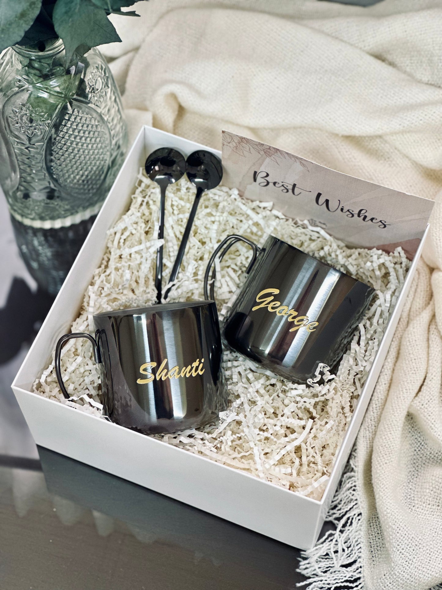 Gift Set | For THEM - Couple Brass Mugs