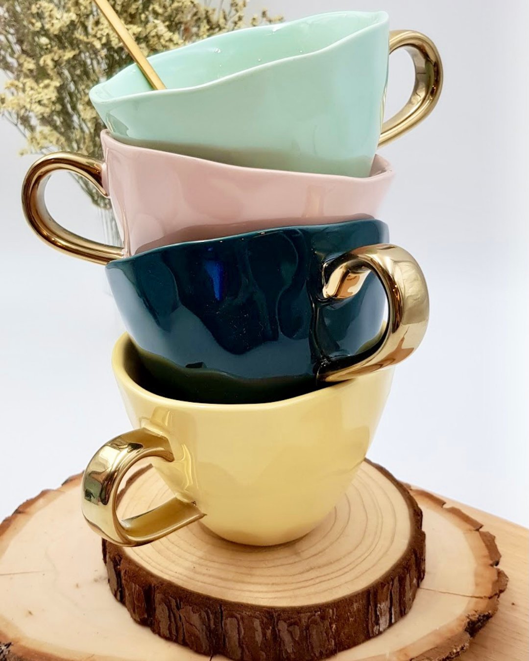 Breakfast Mug with Gold Handle - The Chic Habitat