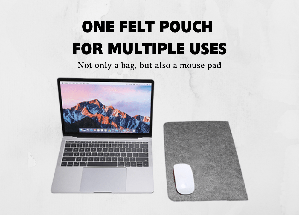 Feltform Sleeve | 15.4" Duo Tone Felt Sleeve Pouch - Personalized Gift - The Chic Habitat