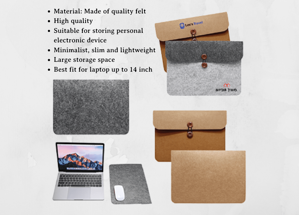Feltform Sleeve | 15.4" Duo Tone Felt Sleeve Pouch - Personalized Gift - The Chic Habitat