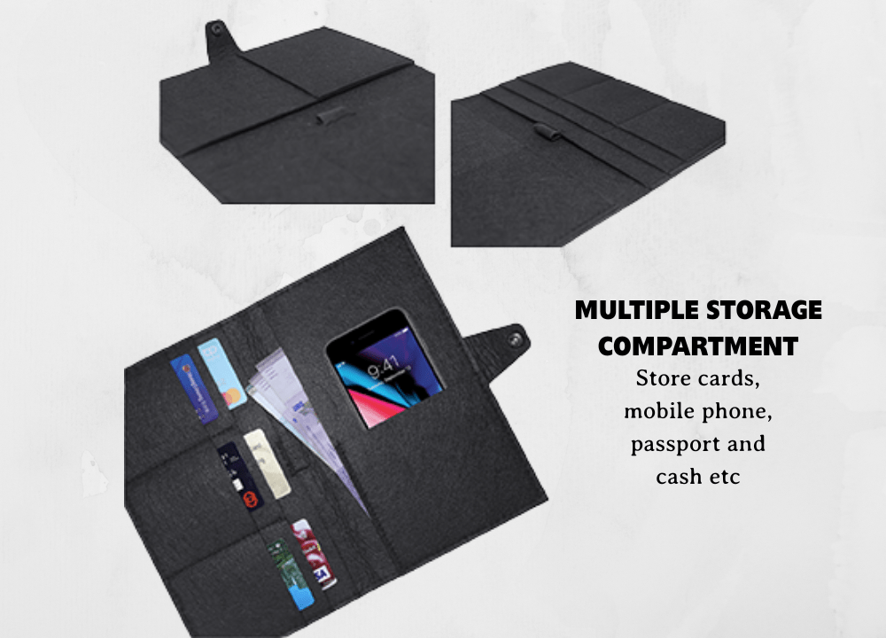Feltkeep Pouch | Felt Passport Multi - purpose Pouch with Pen Loop - Personalized Gift - The Chic Habitat