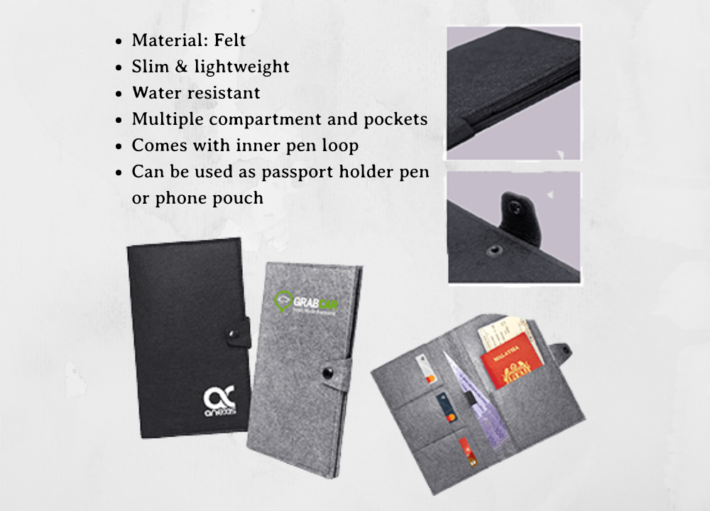 Feltkeep Pouch | Felt Passport Multi - purpose Pouch with Pen Loop - Personalized Gift - The Chic Habitat