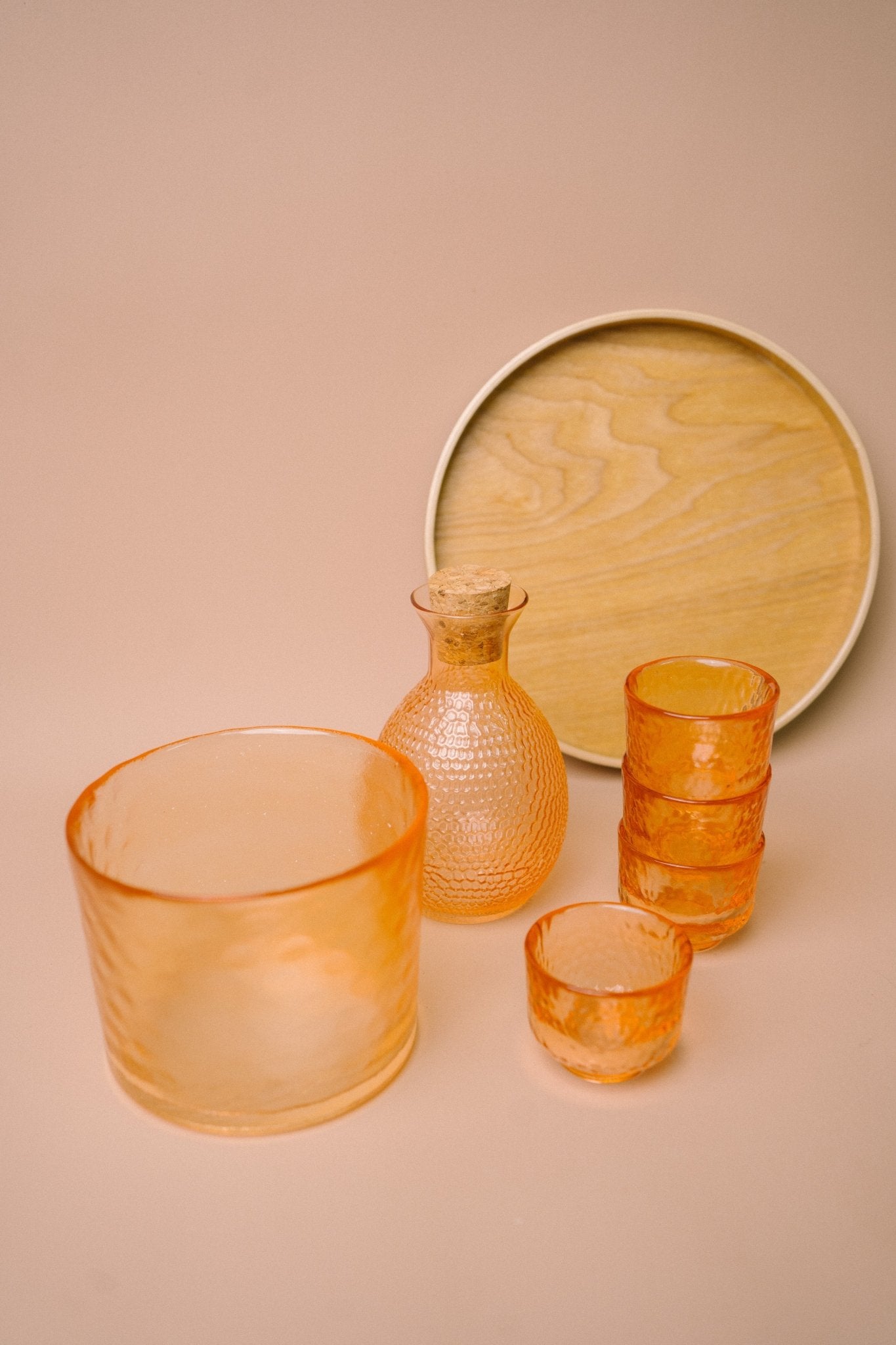 Japanese Gold Rim Sake Glass Set with Bamboo Tray - The Chic Habitat
