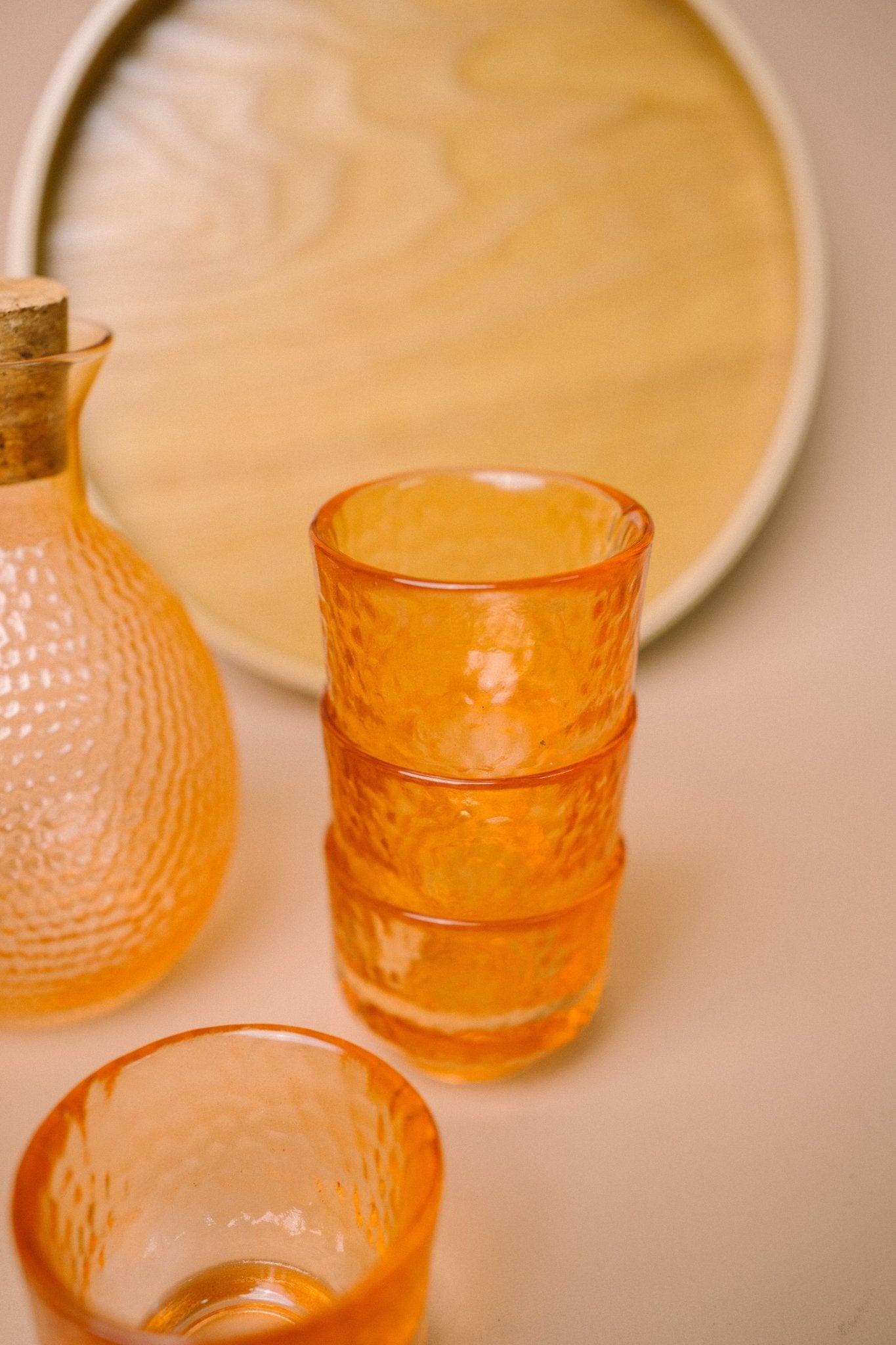 Japanese Gold Rim Sake Glass Set with Bamboo Tray - The Chic Habitat