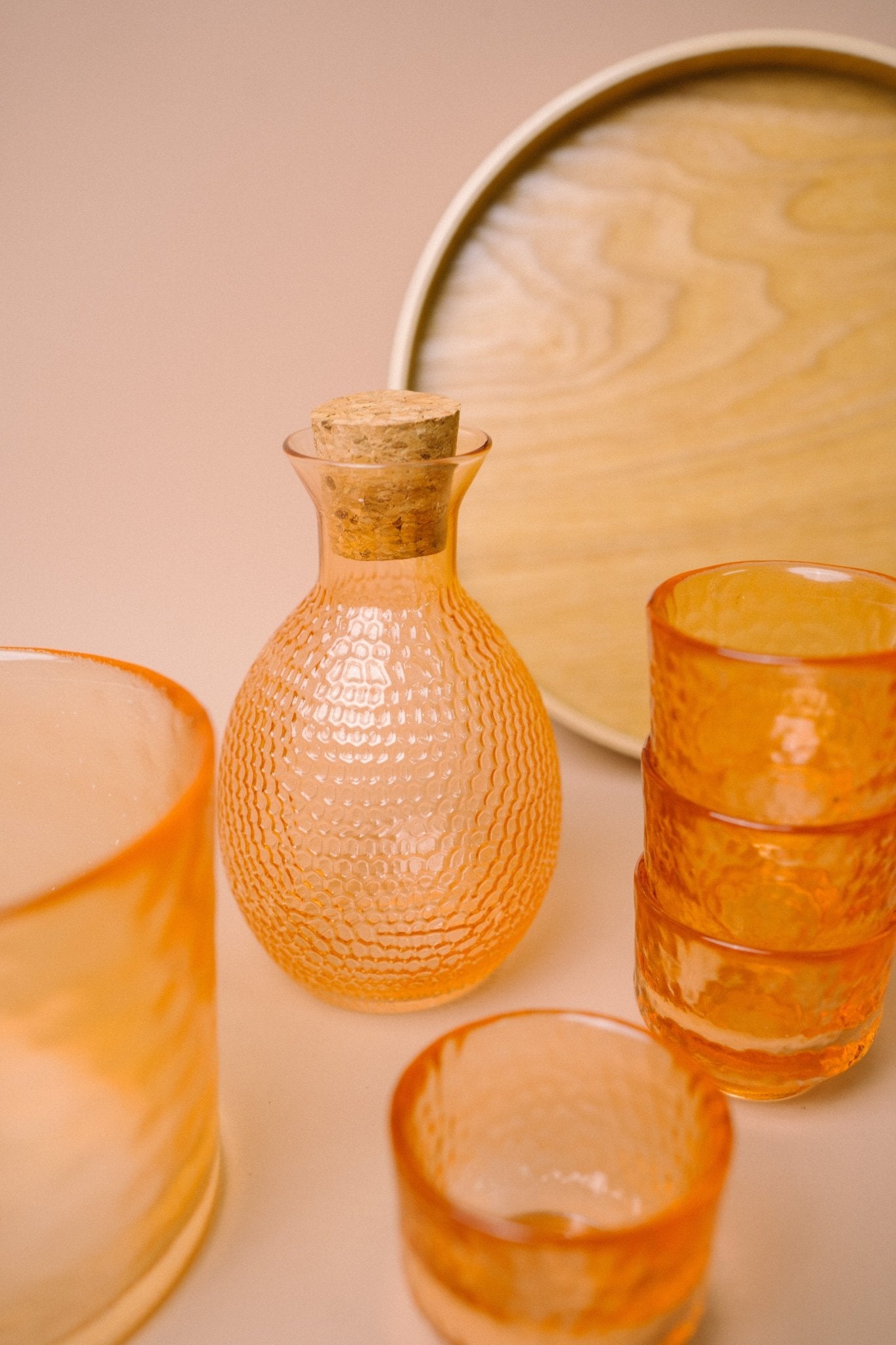 Japanese Gold Rim Sake Glass Set with Bamboo Tray - The Chic Habitat