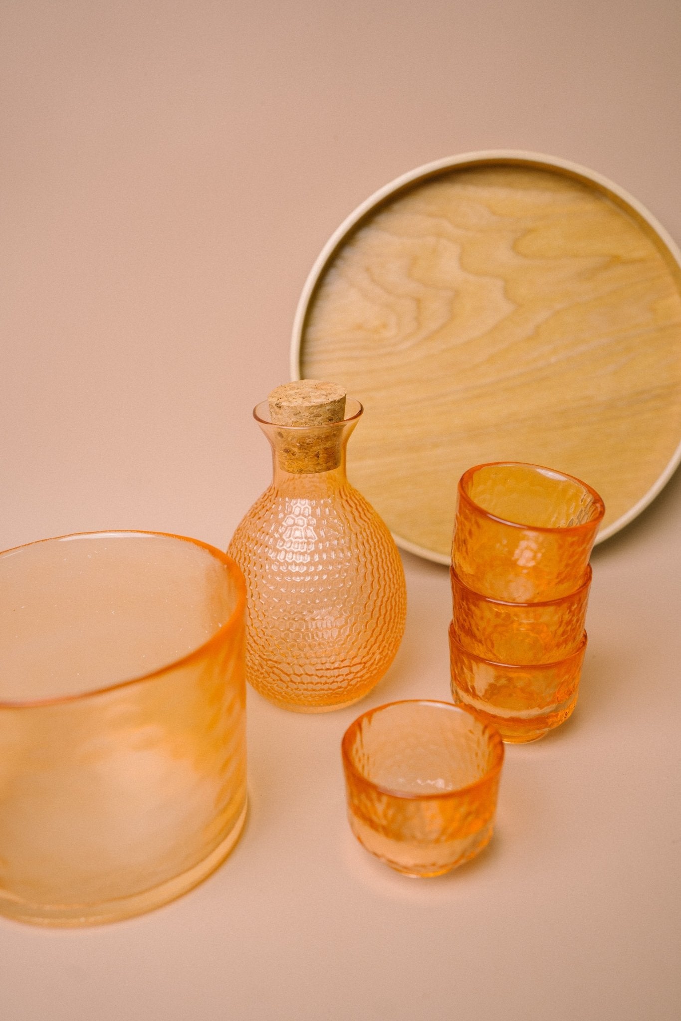 Japanese Gold Rim Sake Glass Set with Bamboo Tray - The Chic Habitat