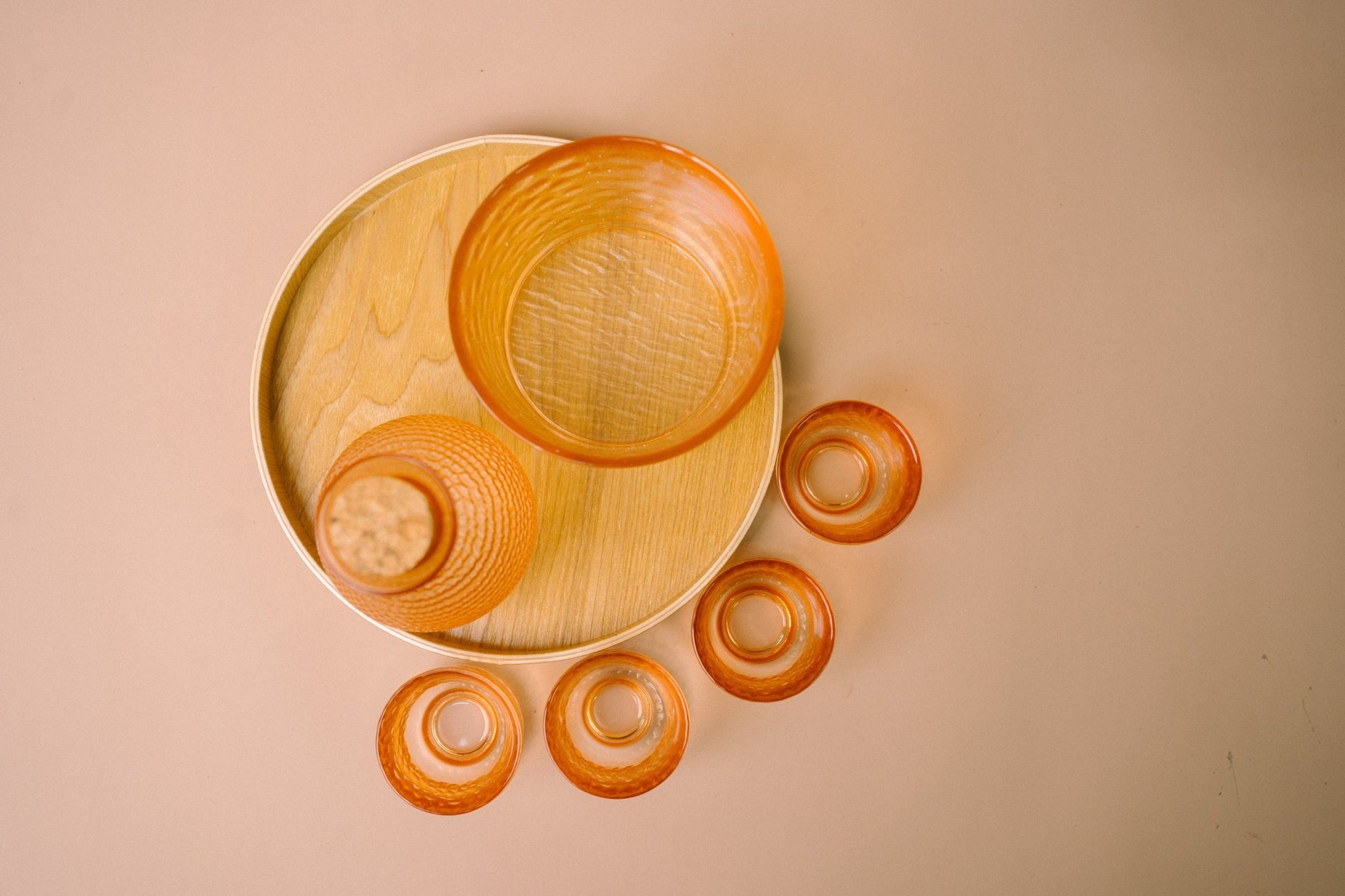 Japanese Gold Rim Sake Glass Set with Bamboo Tray - The Chic Habitat