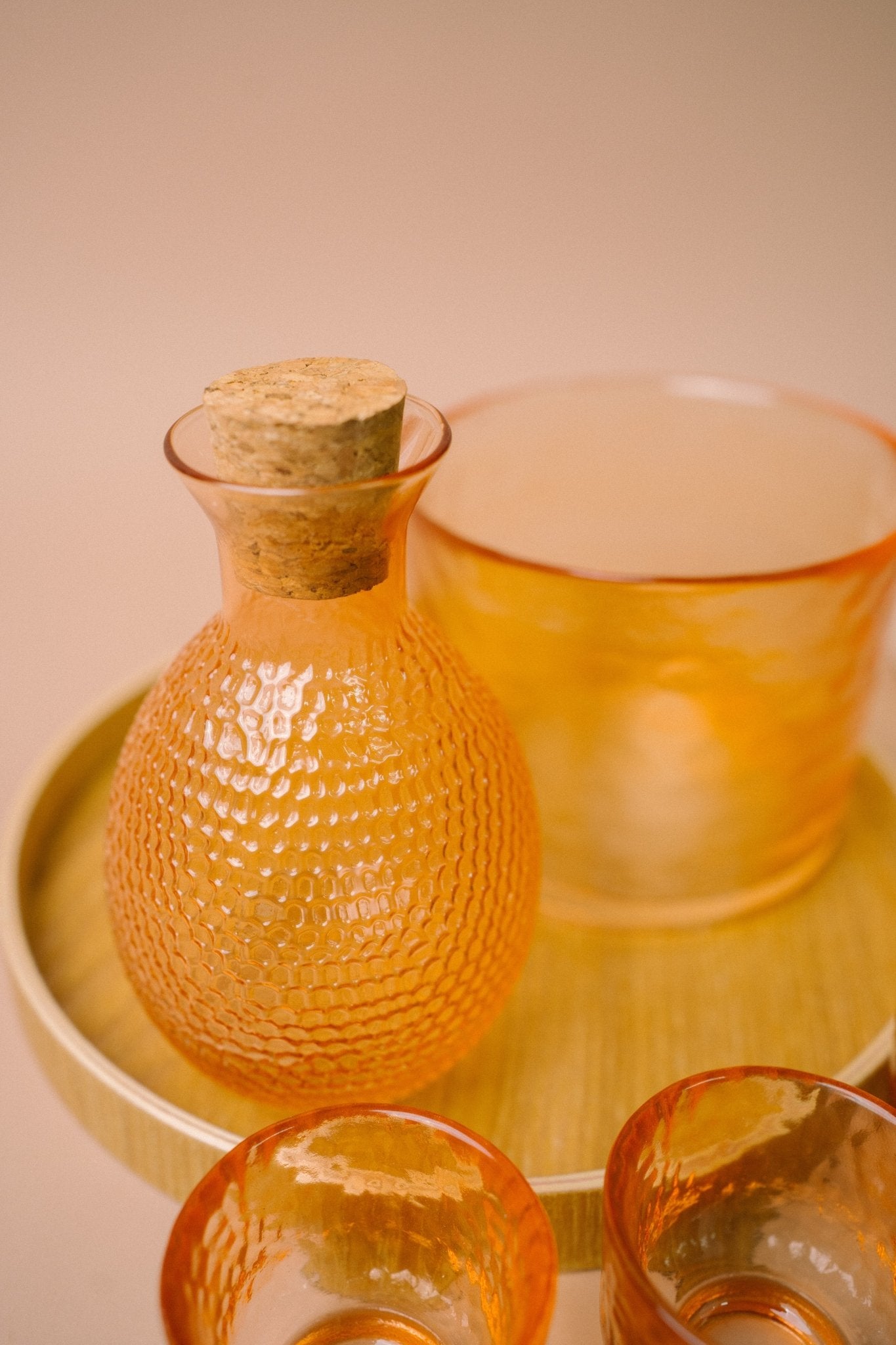 Japanese Gold Rim Sake Glass Set with Bamboo Tray - The Chic Habitat