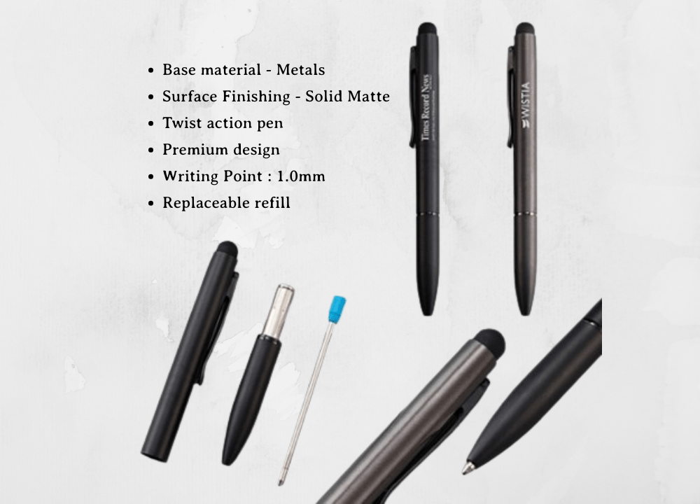 MatteFlow | Metal Ball Pen with Stylus - Personalized Gift - The Chic Habitat