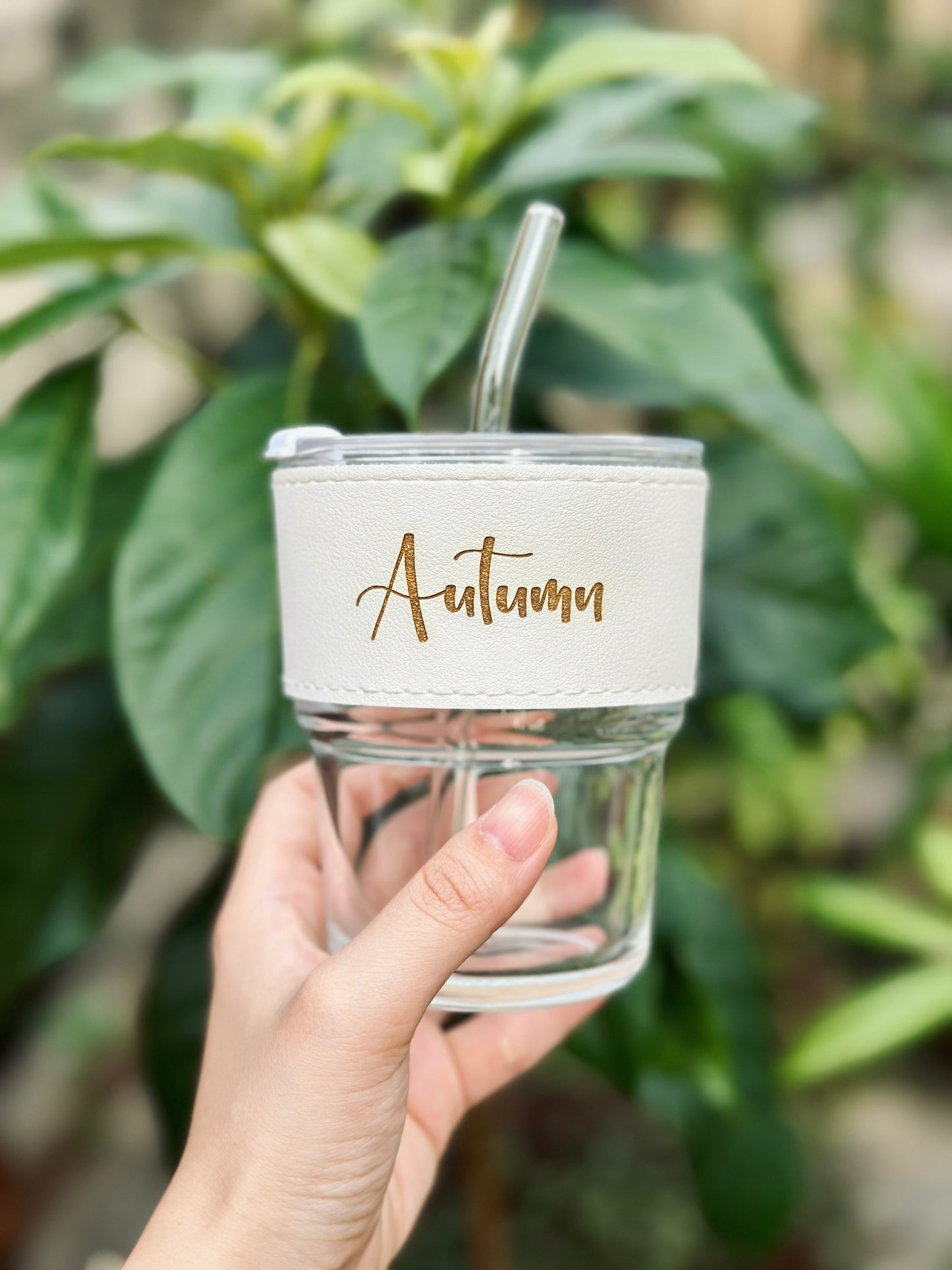 Glass Mug with Straw