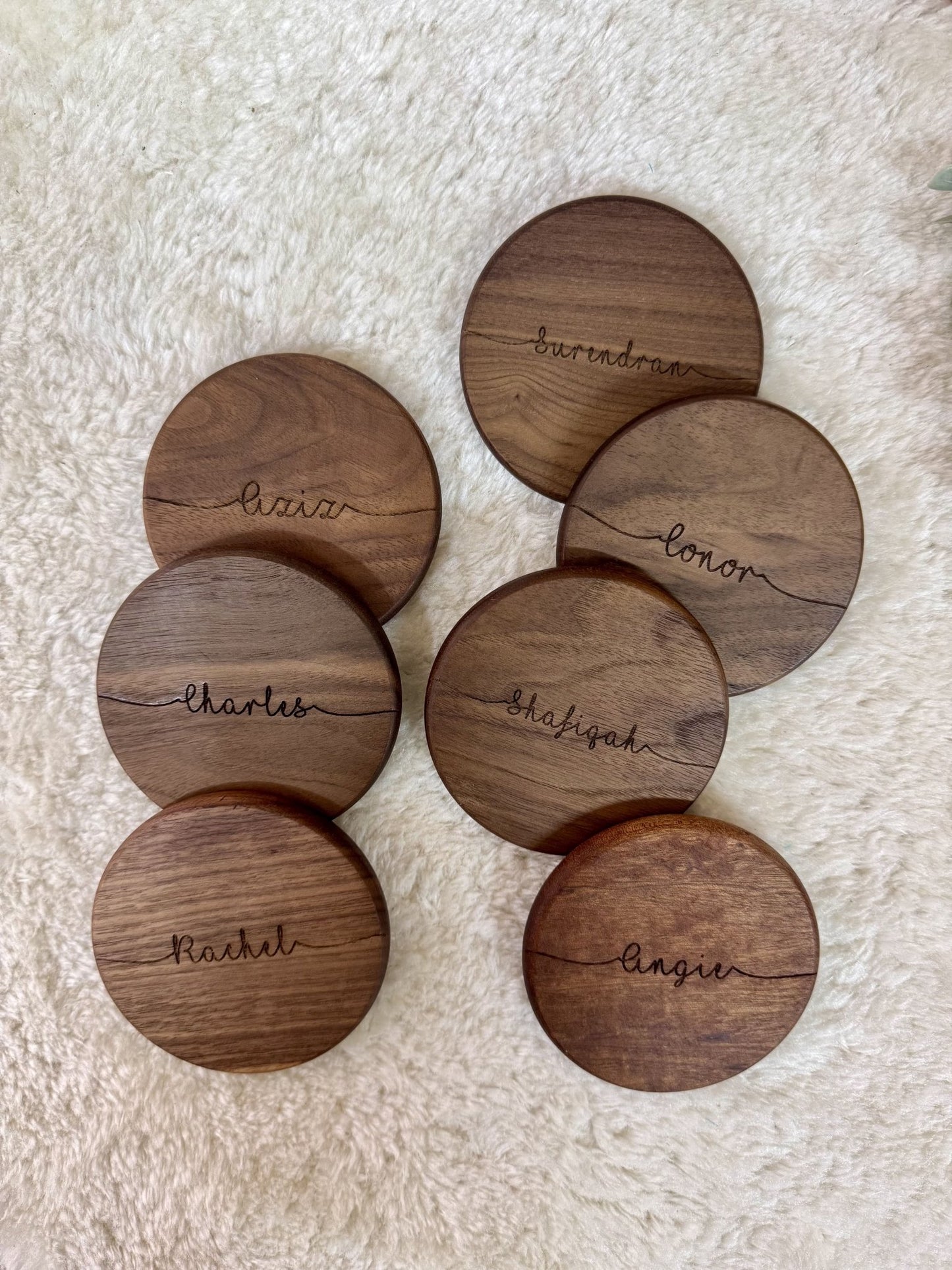 Round Wooden Coaster - Personalized Gift - The Chic Habitat