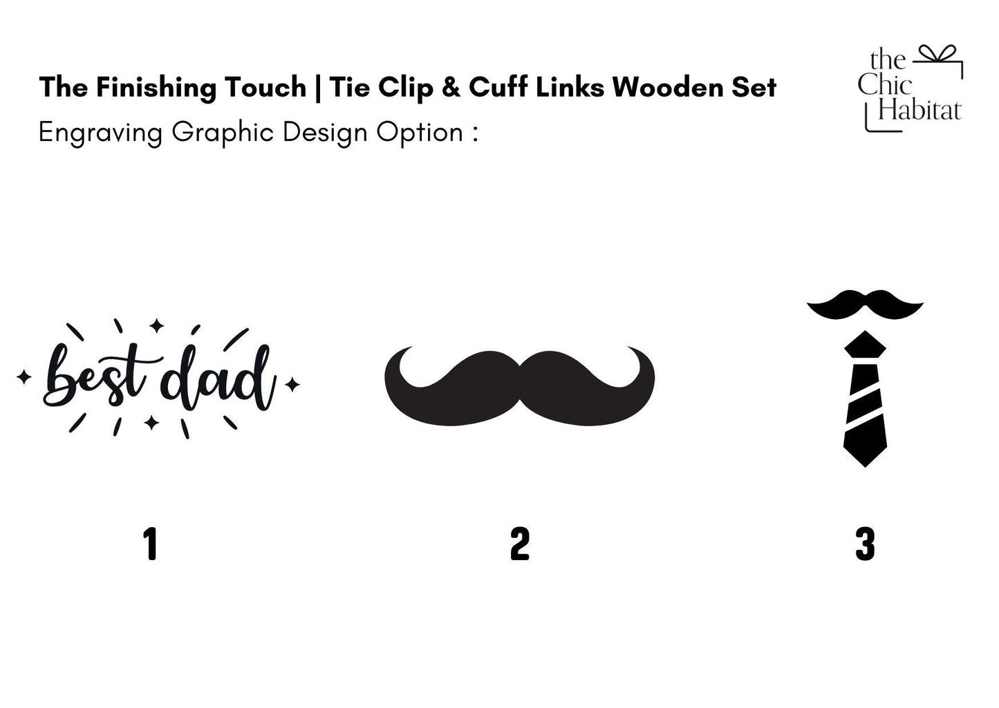 The Finishing Touch | Tie Clip & Cuff Links Set - Personalized Gift - The Chic Habitat