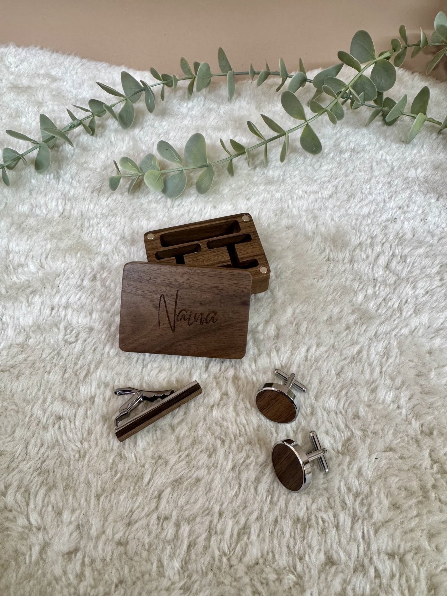 The Finishing Touch | Tie Clip & Cuff Links Set - Personalized Gift - The Chic Habitat