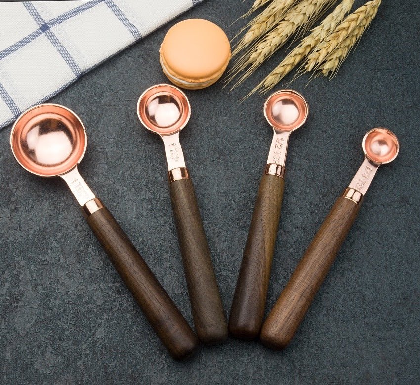 Measuring Cup and Spoon Set with Wood Handle - The Chic Habitat