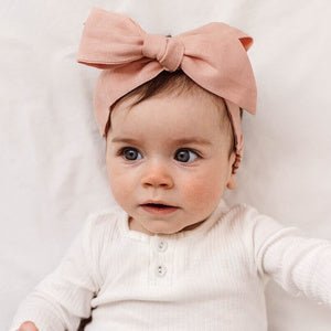 Snuggle Hunny Kids | Linen Bow Pre-Tied Headband Wrap - The Chic Habitat