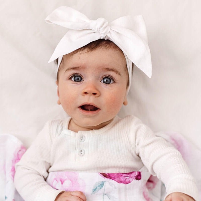 Snuggle Hunny Kids | Linen Bow Pre-Tied Headband Wrap - The Chic Habitat