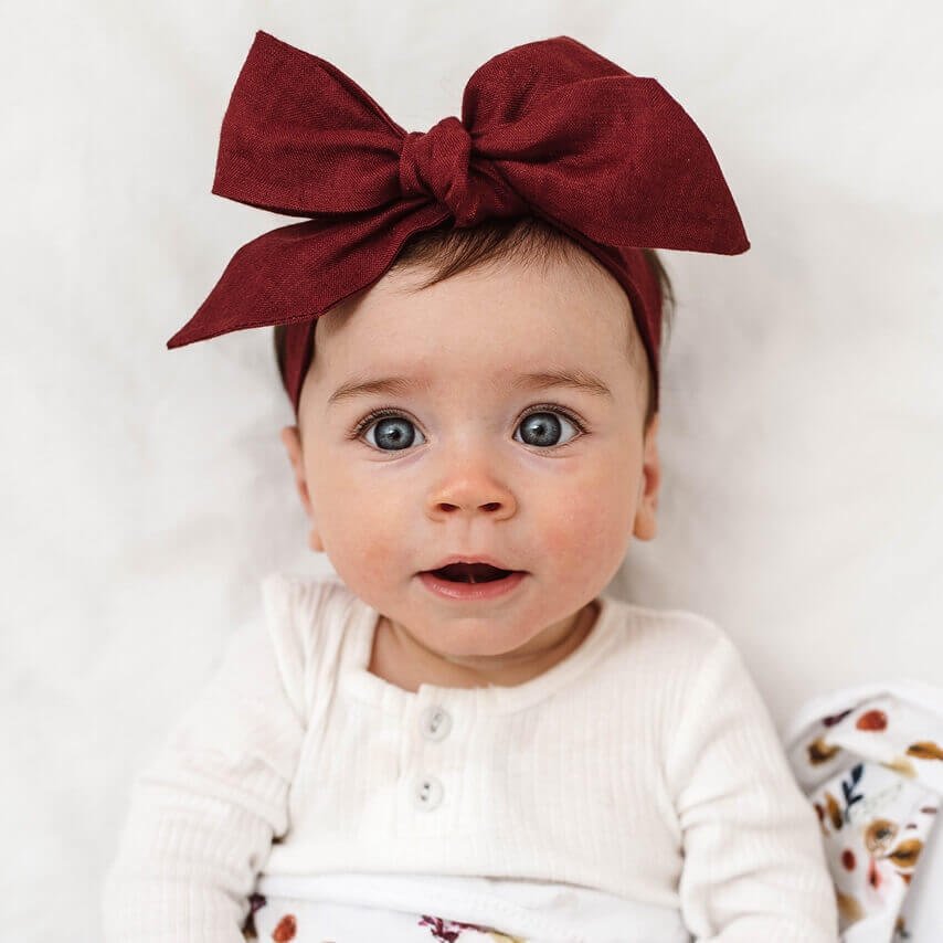 Snuggle Hunny Kids | Linen Bow Pre-Tied Headband Wrap - The Chic Habitat