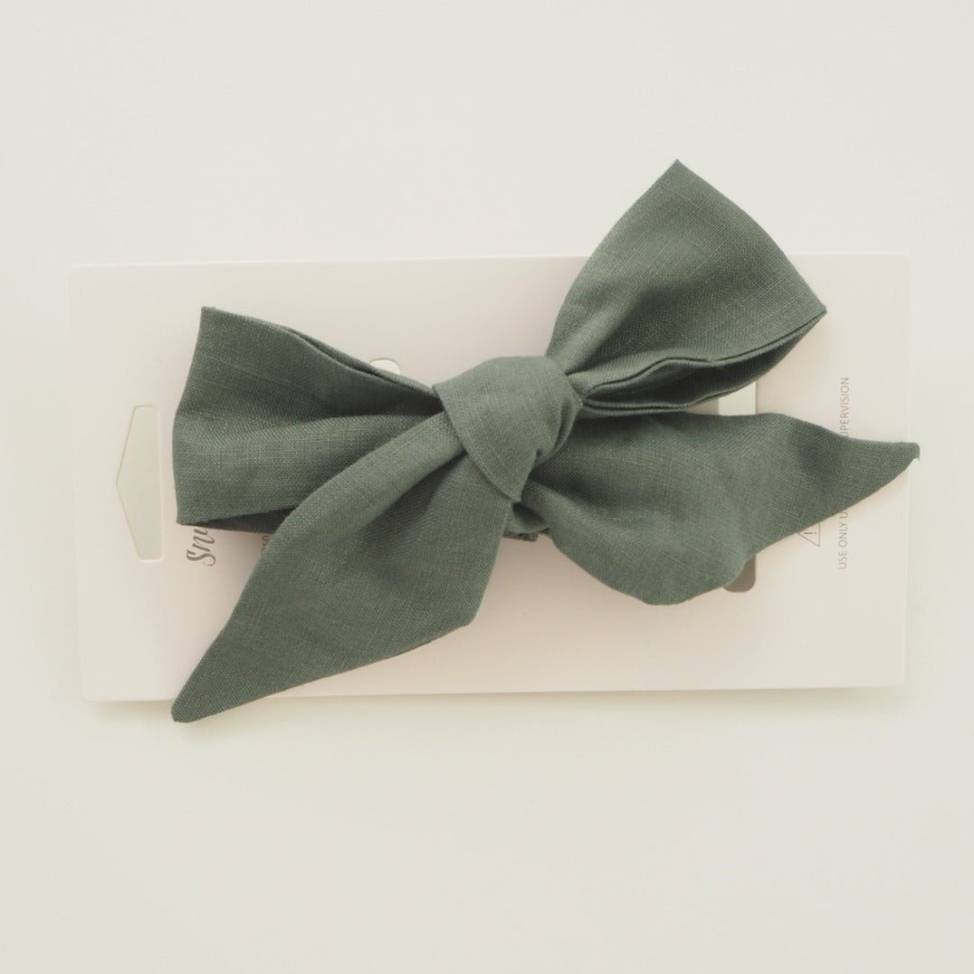 Snuggle Hunny Kids | Linen Bow Pre-Tied Headband Wrap - The Chic Habitat