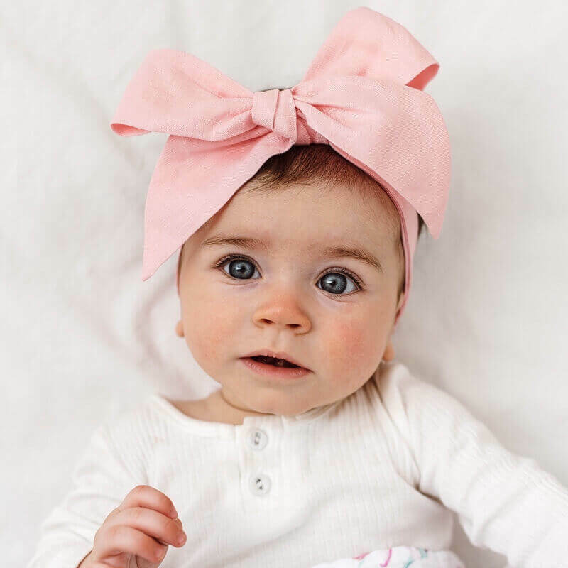 Snuggle Hunny Kids | Linen Bow Pre-Tied Headband Wrap - The Chic Habitat