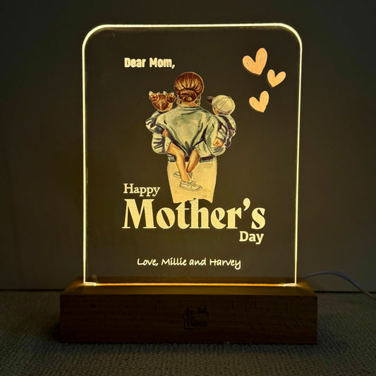 Mom’s Embrace | Mother's Day Nightlight | Color Acrylic LED Night Light