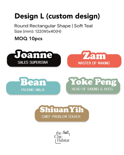 Personalised Acrylic Name Tag with Magnetic Back