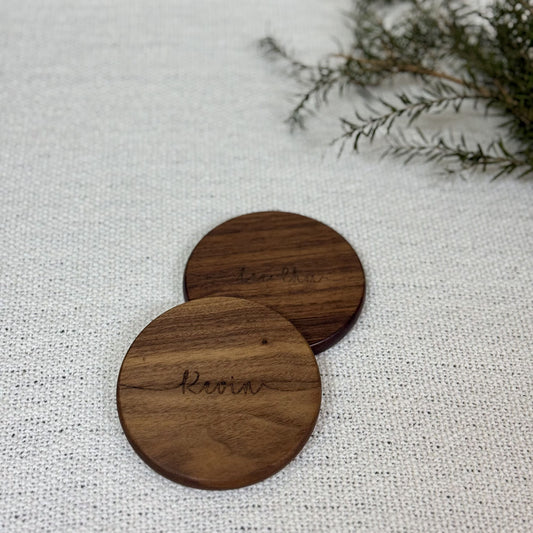 Round Wooden Coaster
