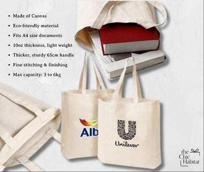Basic Carry | Natural Cotton Tote Bag - 10oz -Personalized Gift- The Chic Habitat