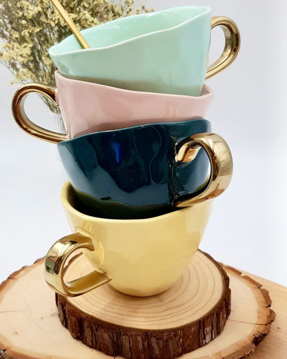 Breakfast Mug with Gold Handle - The Chic Habitat