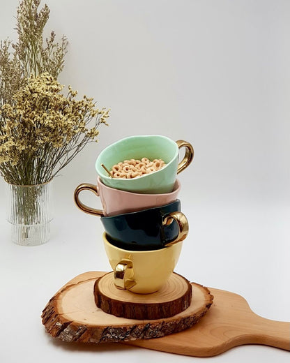 Breakfast Mug with Gold Handle - The Chic Habitat