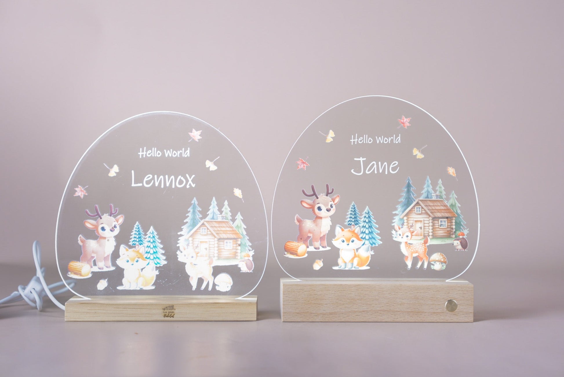 Cozy Cabin Nightlight | Acrylic LED Night Light - Personalized Gift - The Chic Habitat