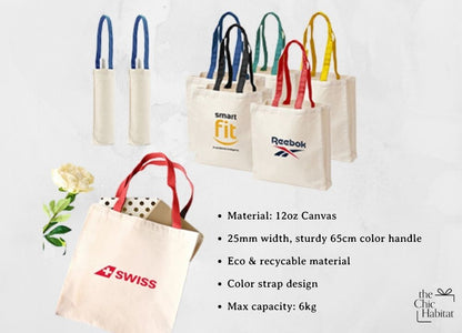 Duo Carry | Duo Tone Canvas Tote Bag - 12oz -Personalized Gift- The Chic Habitat