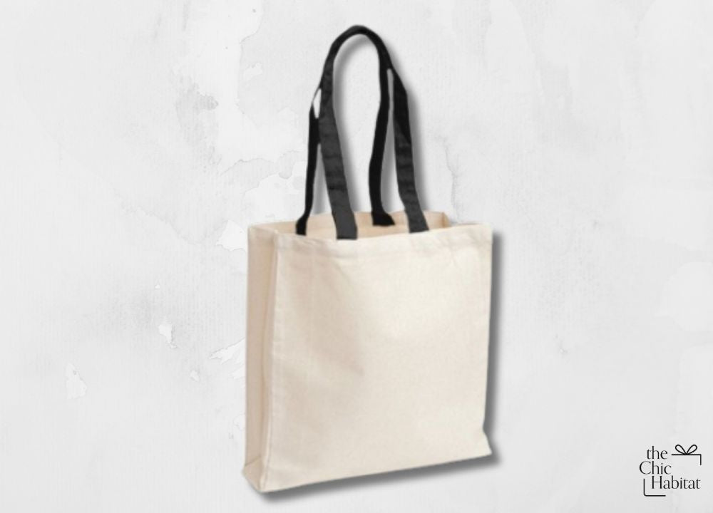 Duo Carry | Duo Tone Canvas Tote Bag - 12oz -Personalized Gift- The Chic Habitat
