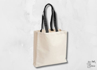 Duo Carry | Duo Tone Canvas Tote Bag - 12oz -Personalized Gift- The Chic Habitat