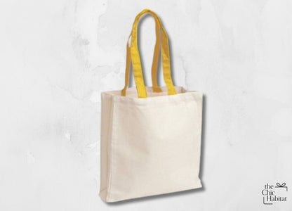 Duo Carry | Duo Tone Canvas Tote Bag - 12oz -Personalized Gift- The Chic Habitat