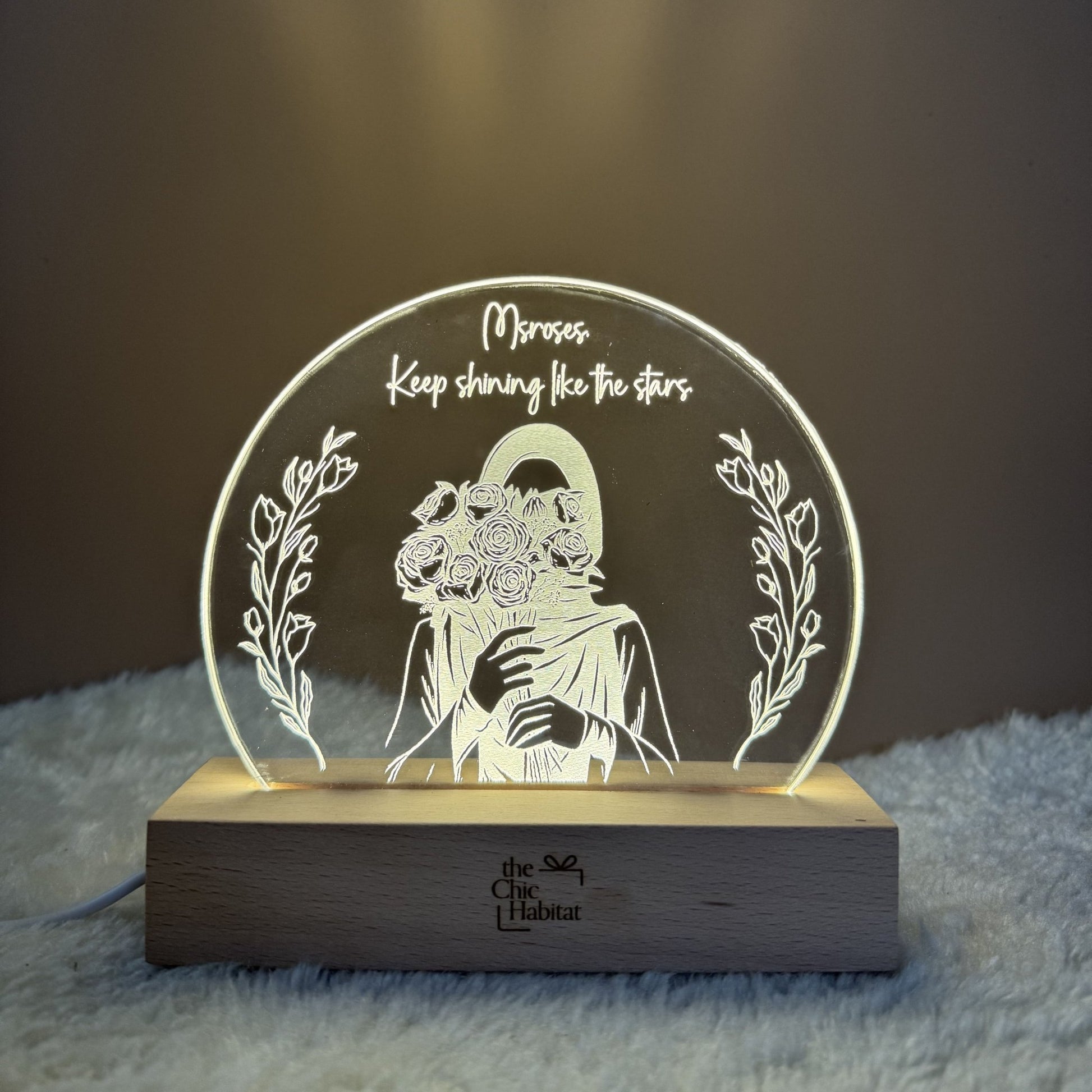 Elegant Glow | Acrylic LED Night Light - Personalized Gift - The Chic Habitat