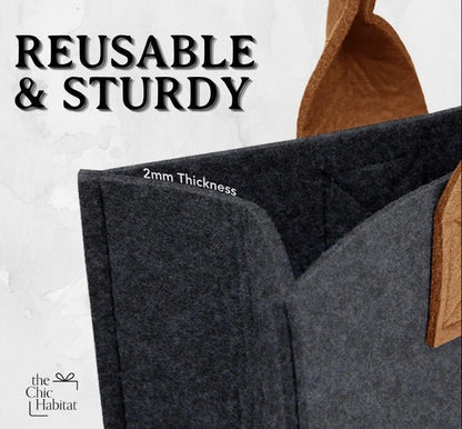 Felt Carry | Felt 2 Tone Tote Bag -Personalized Gift- The Chic Habitat