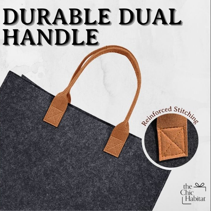 Felt Carry | Felt 2 Tone Tote Bag -Personalized Gift- The Chic Habitat