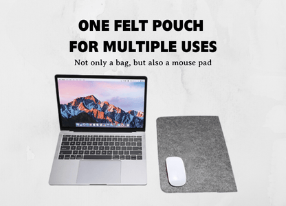 Feltform Sleeve | 15.4" Duo Tone Felt Sleeve Pouch - Personalized Gift - The Chic Habitat