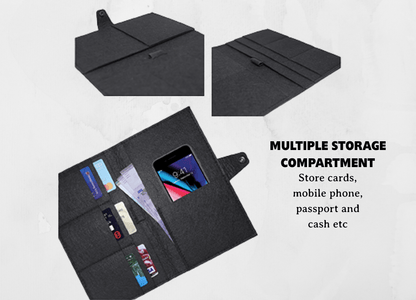 Feltkeep Pouch | Felt Passport Multi - purpose Pouch with Pen Loop - Personalized Gift - The Chic Habitat