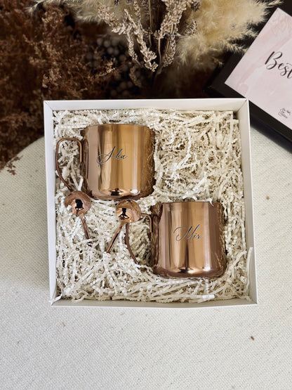 Gift Set | For THEM - Couple Brass Mugs