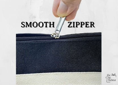 Handy Pouch | Canvas Zippered Pouch Travel Organiser 12oz -Personalized Gift- The Chic Habitat