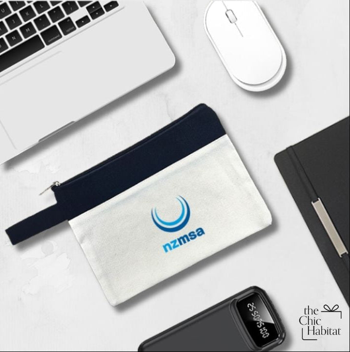 Handy Pouch | Canvas Zippered Pouch Travel Organiser 12oz -Personalized Gift- The Chic Habitat