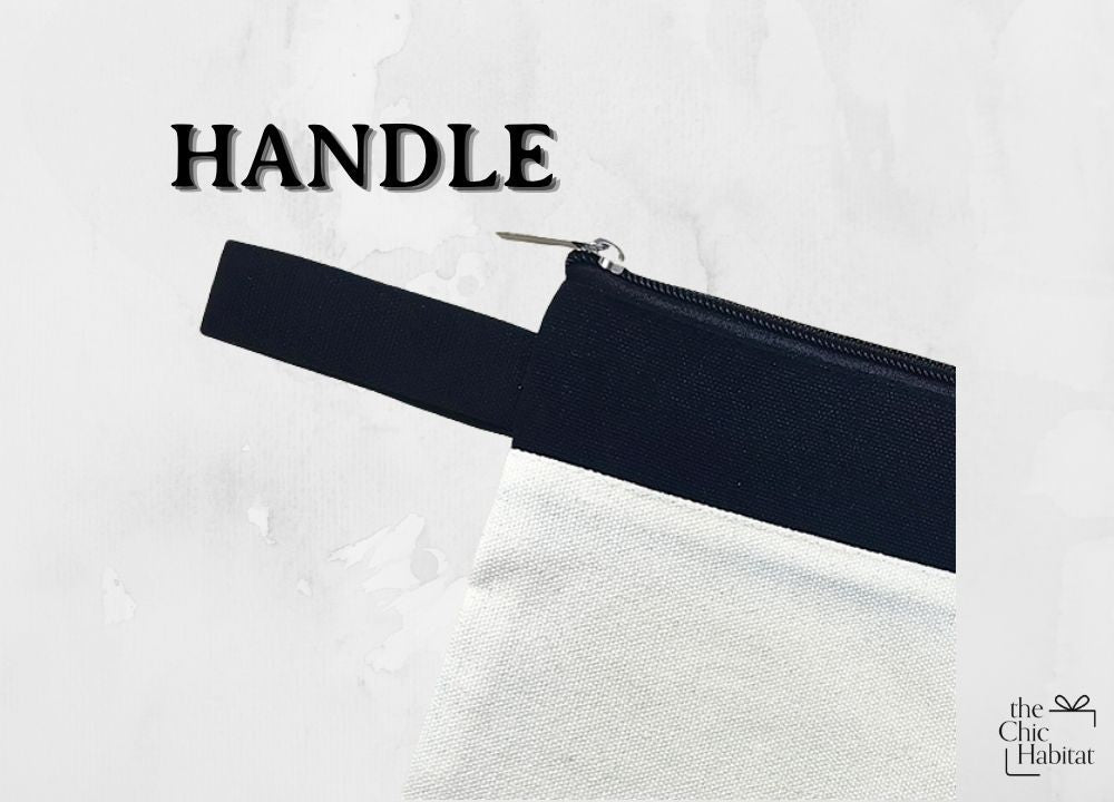 Handy Pouch | Canvas Zippered Pouch Travel Organiser 12oz -Personalized Gift- The Chic Habitat