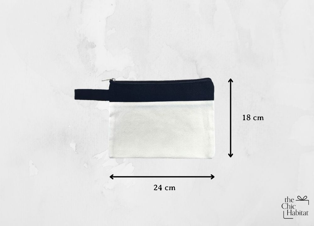 Handy Pouch | Canvas Zippered Pouch Travel Organiser 12oz -Personalized Gift- The Chic Habitat