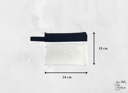 Handy Pouch | Canvas Zippered Pouch Travel Organiser 12oz -Personalized Gift- The Chic Habitat