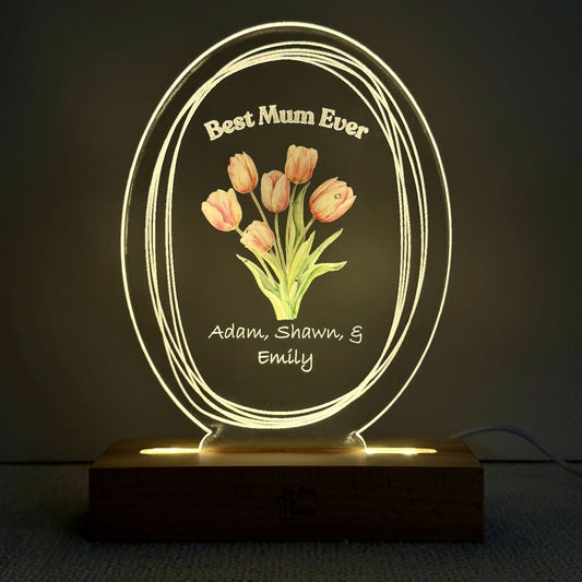 Petals of Love | Color Acrylic LED Night Light - Personalized Gift - The Chic Habitat