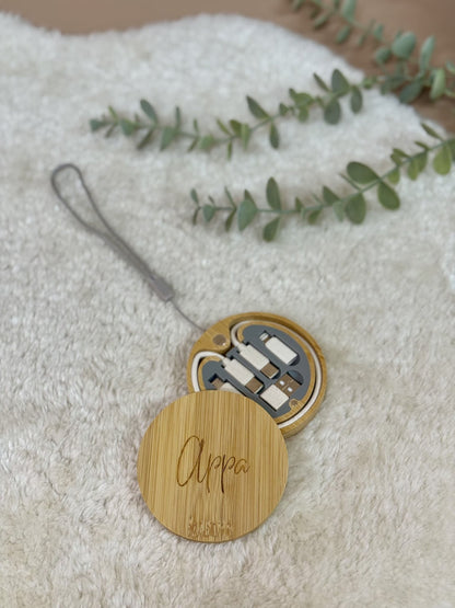 PlugMate | Wooden compact 6 - in - 1 USB Cable - Personalized Gift - The Chic Habitat