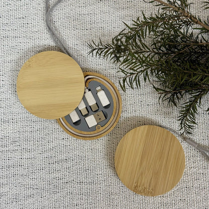 PlugMate | Wooden compact 6 - in - 1 USB Cable - Personalized Gift - The Chic Habitat