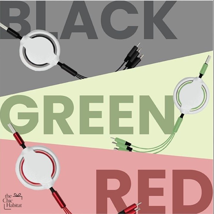 Retract Trio | 3-in-1 Retractable USB Cable -Personalized Gift- The Chic Habitat